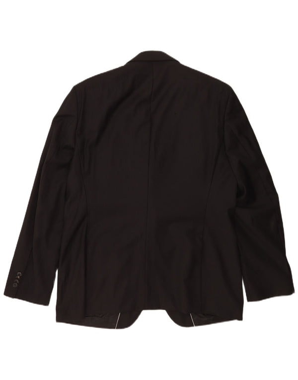 Hugo Boss Herre 2-knaps blazerjakke EU 56 3XL sort nålestribet jomfruuld