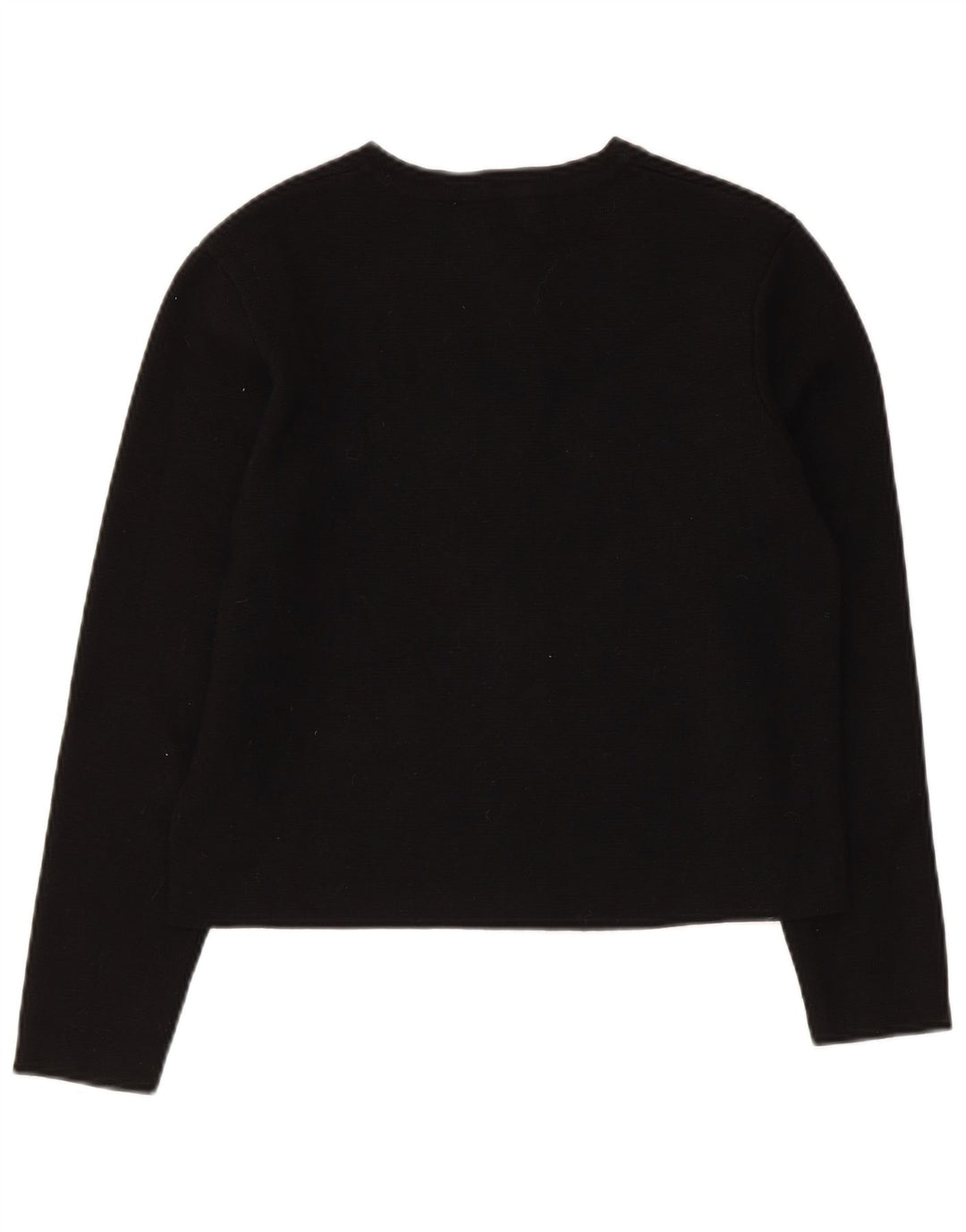 Zara Womens Crop Cardigan Sweater UK 12 Medium Black Viscose