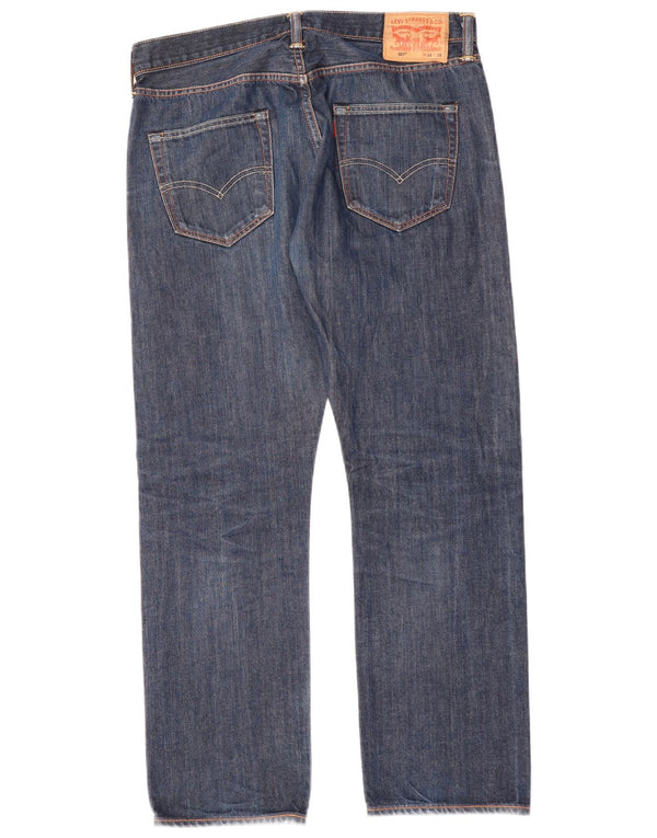 LEVI'S Herre 501 Straight Jeans W34 L30 Marineblå Bomuld