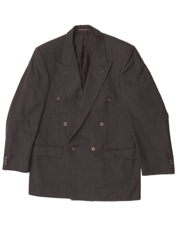 Marks & Spencer Herre Double Breasted Blazer Jacket UK 38 Medium Grey