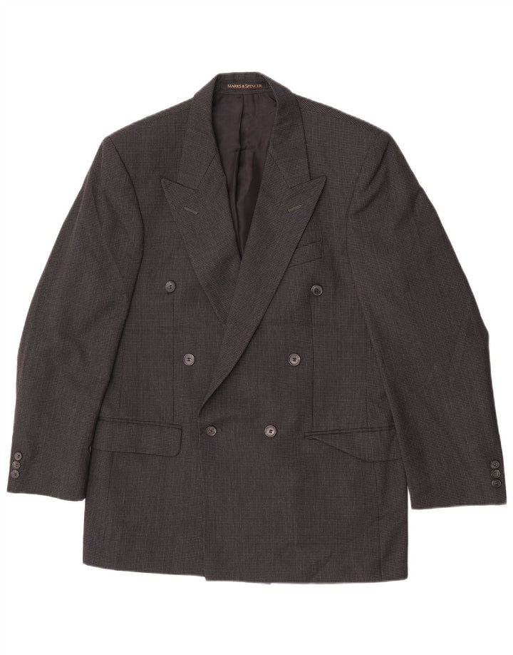 Marks & Spencer Herre Double Breasted Blazer Jacket UK 38 Medium Grey