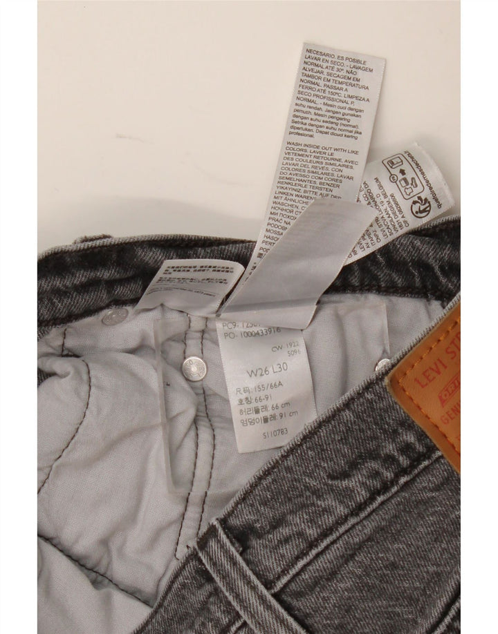 Levi's Dame 501 Straight Jeans W26 L30 Grå Bomuld
