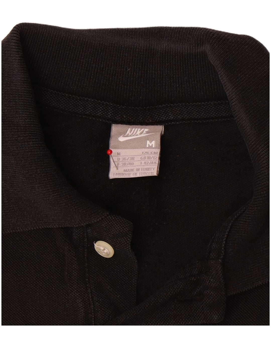 Nike Dame Polo Shirt UK 10/12 Medium Sort Bomuld