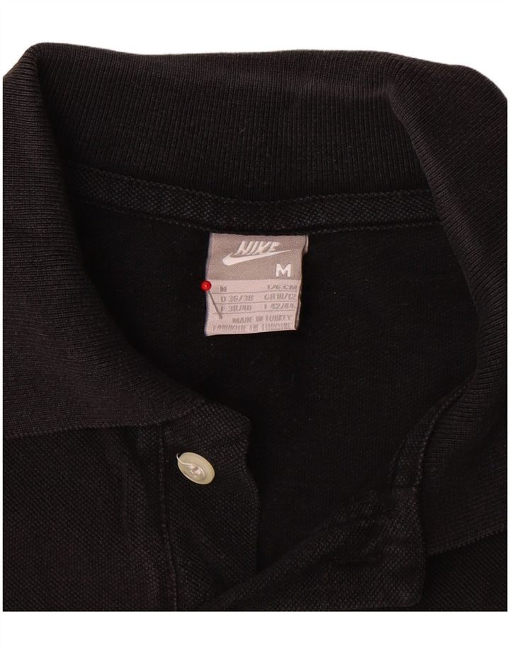 Nike Dame Polo Shirt UK 10/12 Medium Sort Bomuld