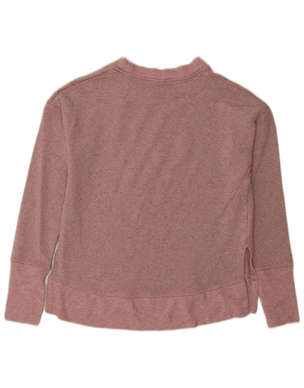 Athleta Dame Loose Fit Sweatshirt Jumper UK 6 XS Pink Flecked Bomuld