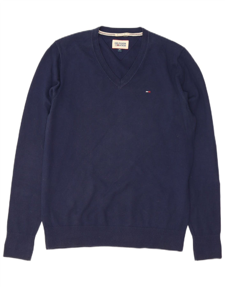 TOMMY HILFIGER Herre V-hals sweater Medium marineblå bomuld