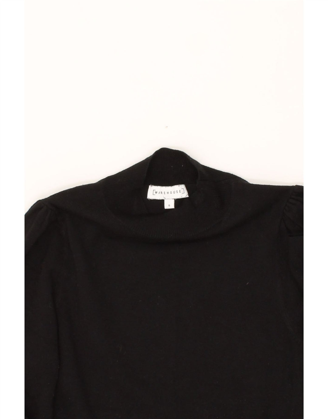 WAREHOUSE Womens Turtle Neck Jumper Sweater UK 8 Small  Black Viscose Vintage Warehouse and Second-Hand Warehouse from Messina Hembry 