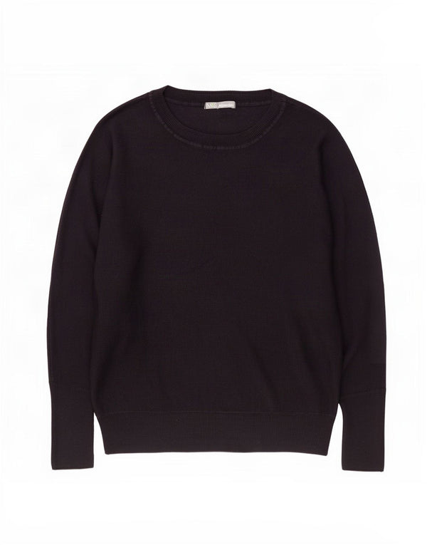 Marks & Spencer Dame Boat Neck Jumper Sweater UK 14 Medium Sort Akryl