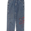 Lee Dame Cargo Straight Jeans W32 L30 Blue Floral Bomuld