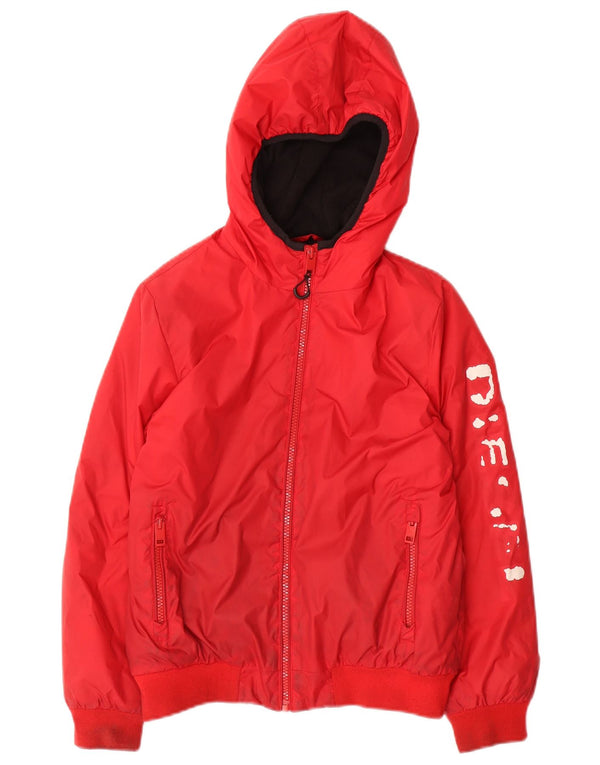 Diesel Boys Grafisk Hooded Bomber Jacket 9-10 År Rød Nylon
