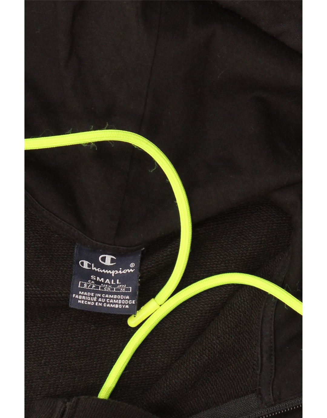 Champion Herre grafisk hættetrøje med lynlås lille sort