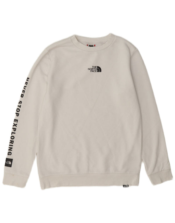 The North Face Kvinders Grafisk Oversized Sweatshirt Jumper UK 6 XS Hvid