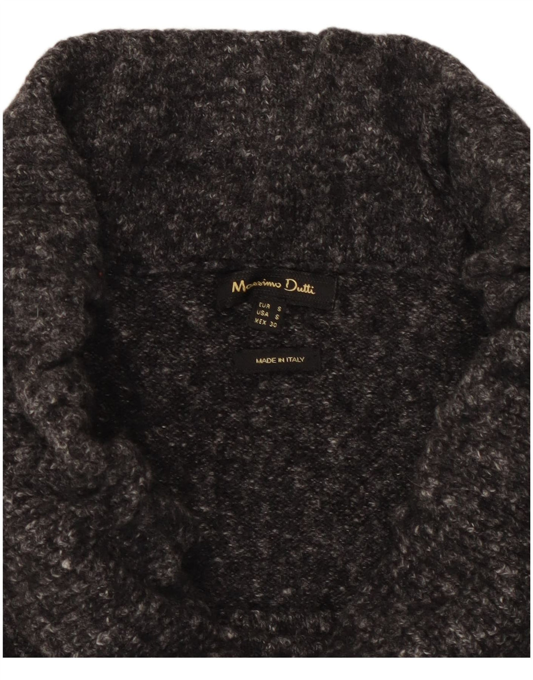 Massimo Dutti Dame Strik Midi Nederdel Small W30 Grå Flecked