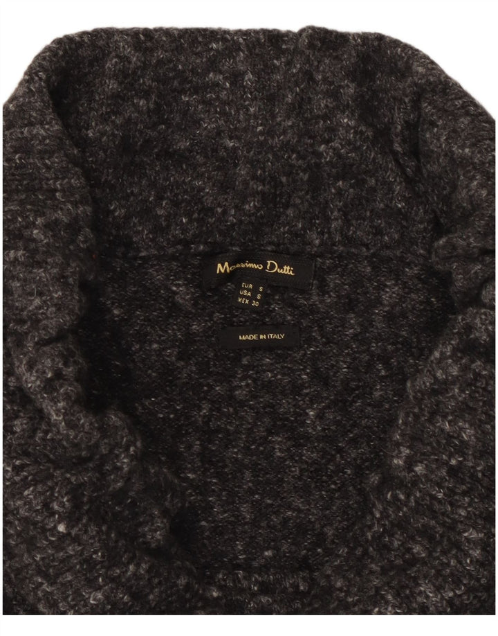 Massimo Dutti Dame Strik Midi Nederdel Small W30 Grå Flecked