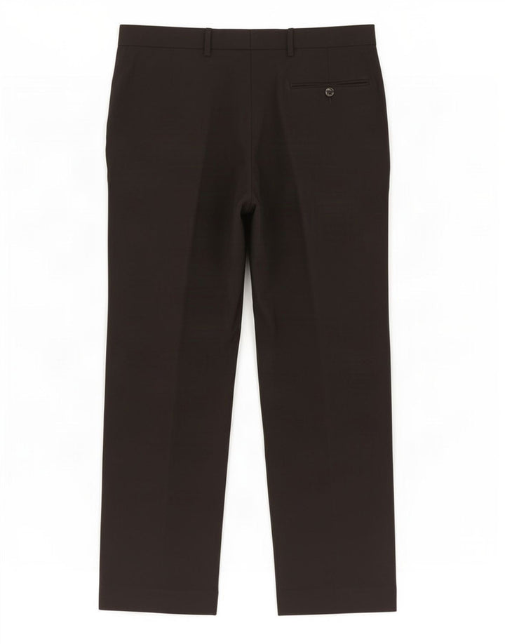 Marks & Spencer Herre Straight Regular Suit Bukser W36 L31 Sort Polyester