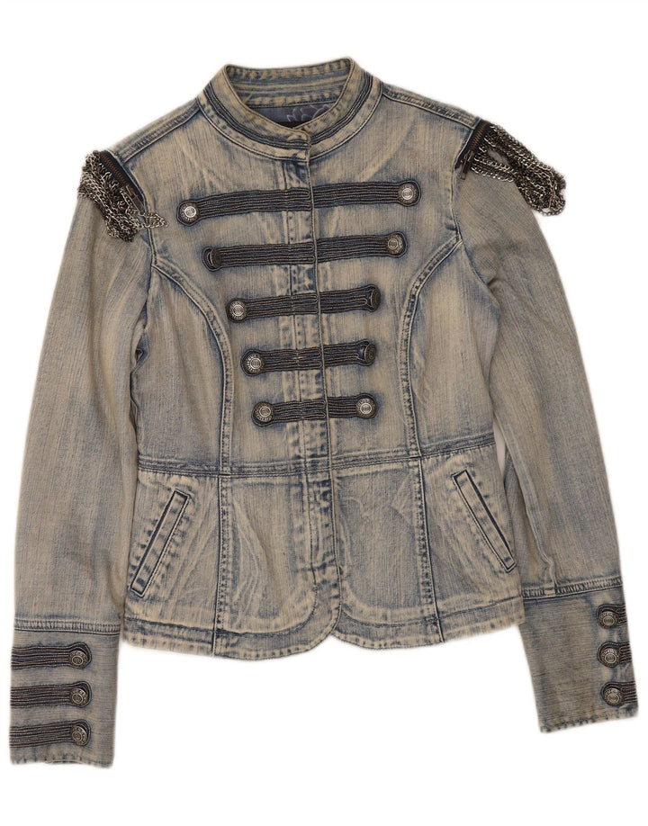 Guess Dame Denim Jacket UK 12 Medium Blue Cotton
