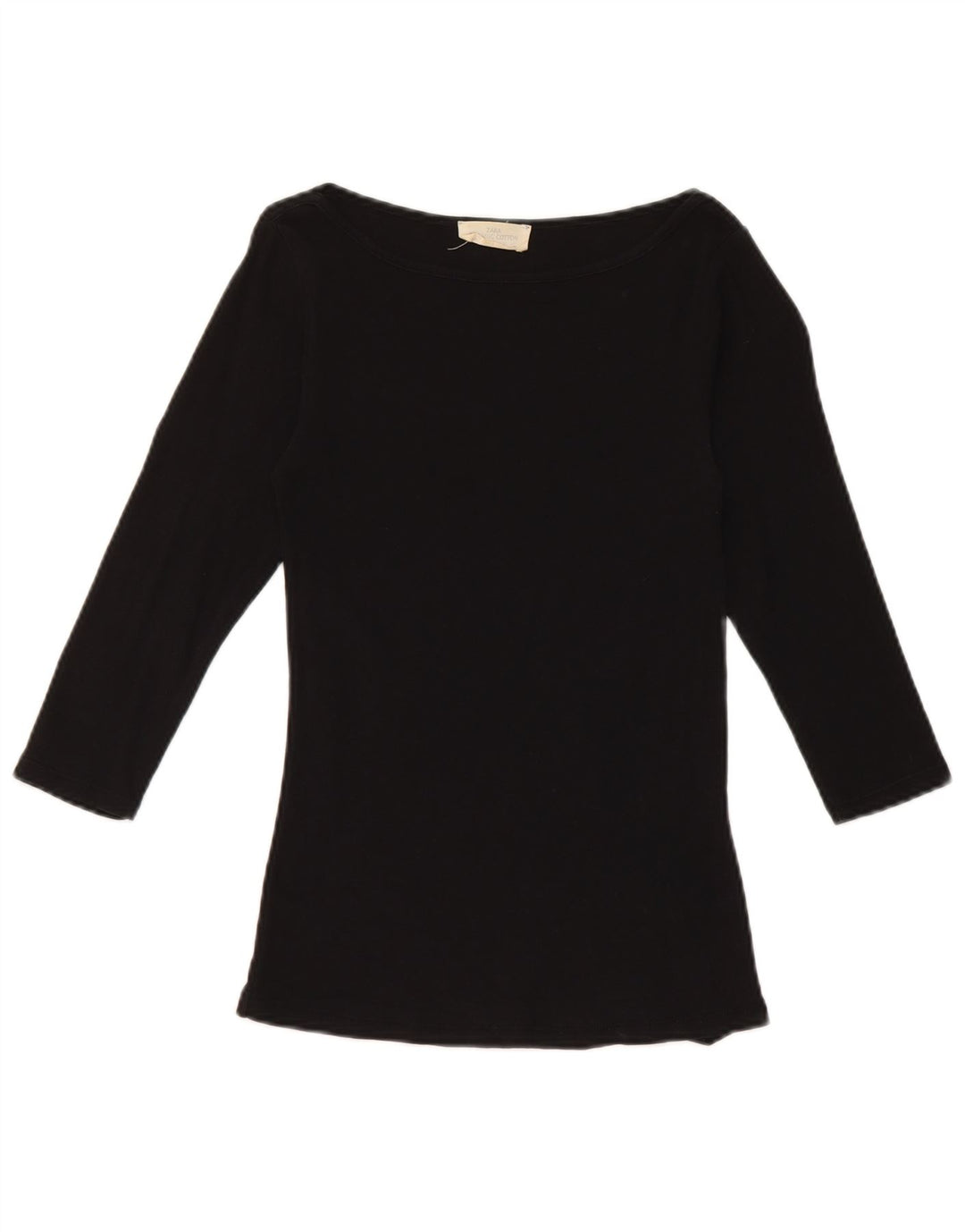 Zara Dame Top 3/4 ærme UK 8 Lille sort bomuld