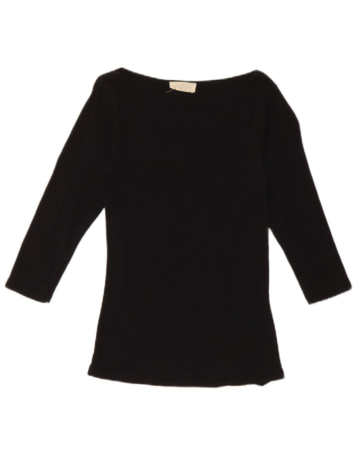 Zara Dame Top 3/4 ærme UK 8 Lille sort bomuld
