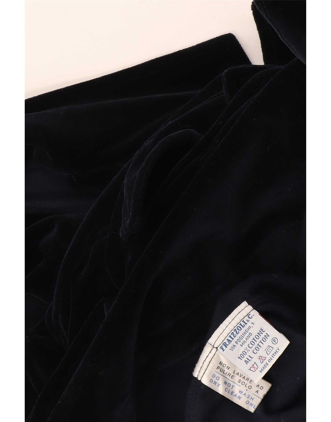 Fraizzoli Herre Velvet Double Breasted Blazer Jacket UK 38 Medium Navy Blue