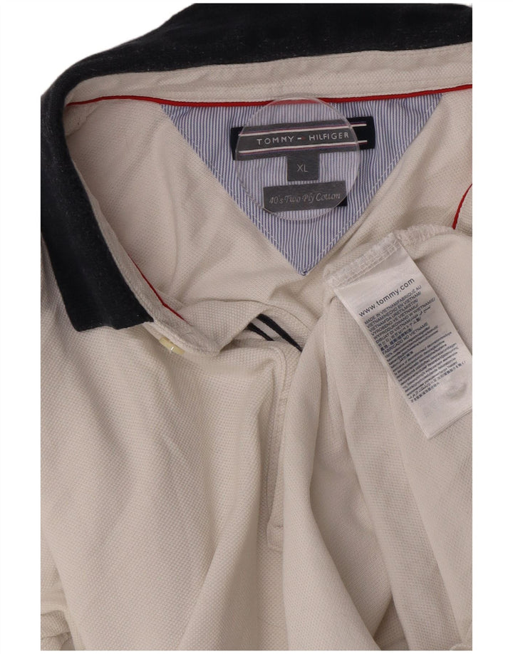 Tommy Hilfiger Herre Polo Shirt XL Hvid Bomuld