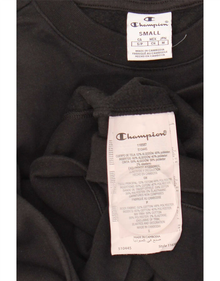 Champion Womens Grafisk Oversized Sweatshirt Jumper UK 10 Small Black
