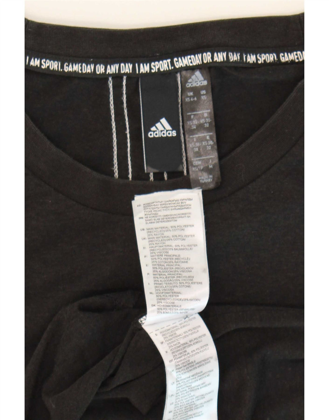 Adidas Oversized T-Shirt Top UK 4/6 XS Grå Polyester til kvinder