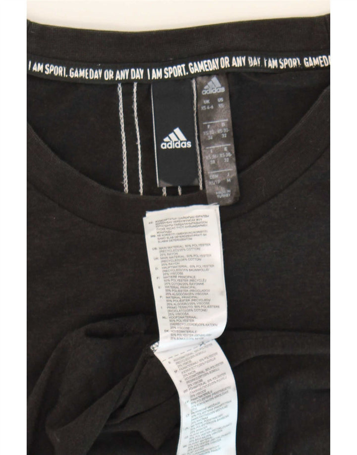 Adidas Oversized T-Shirt Top UK 4/6 XS Grå Polyester til kvinder