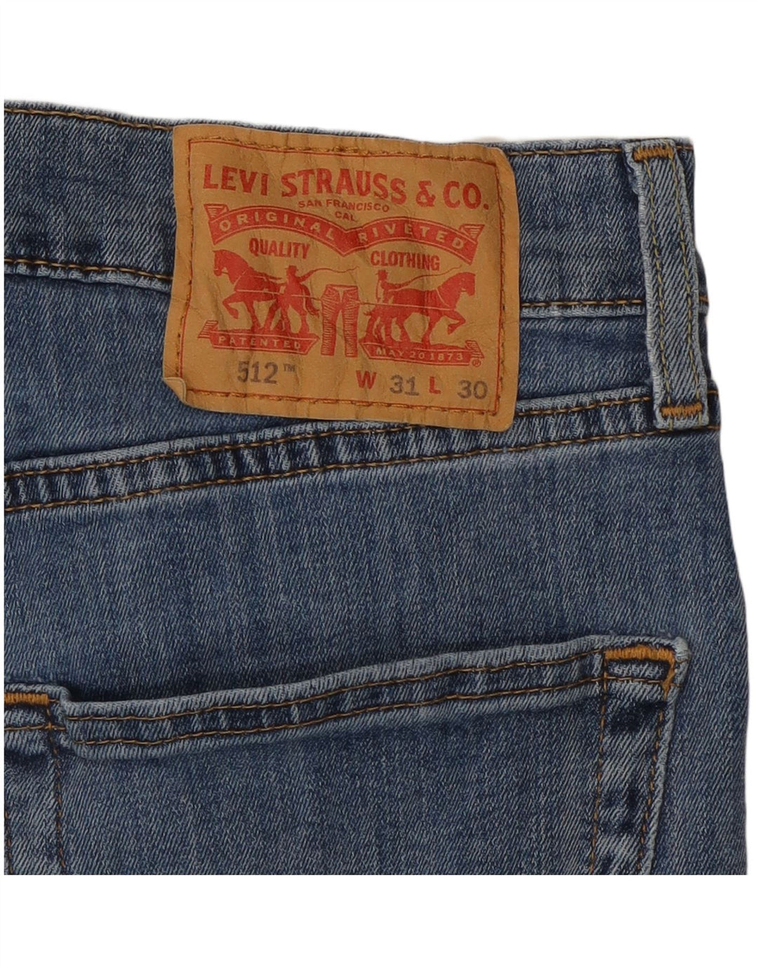 LEVI'S Herre 512 Slim Tapered Jeans W31 L28 Blå Bomuld