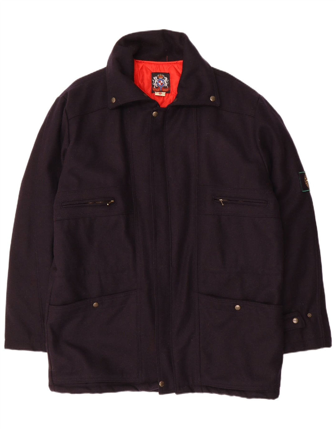 VINTAGE Herre Windbreaker Coat IT 56 3XL Navy Blue