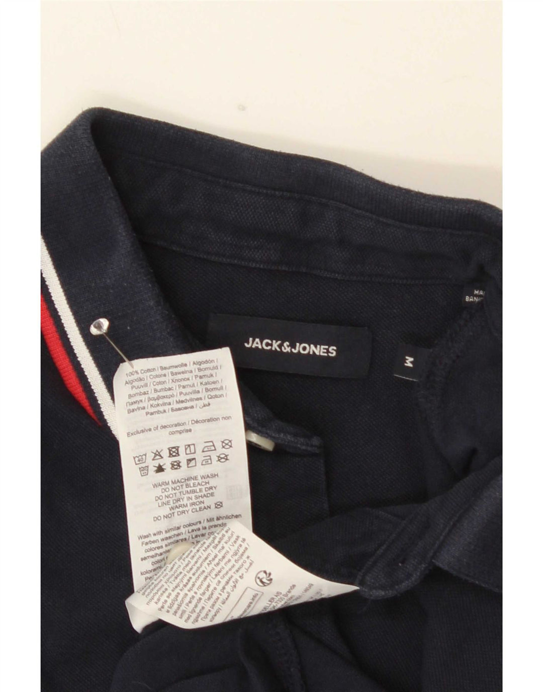 Jack & Jones herre poloshirt Medium marineblå stribet bomuld