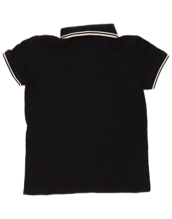 Fred Perry Womens Crop Polo Shirt UK 6 XS Black Bomuld