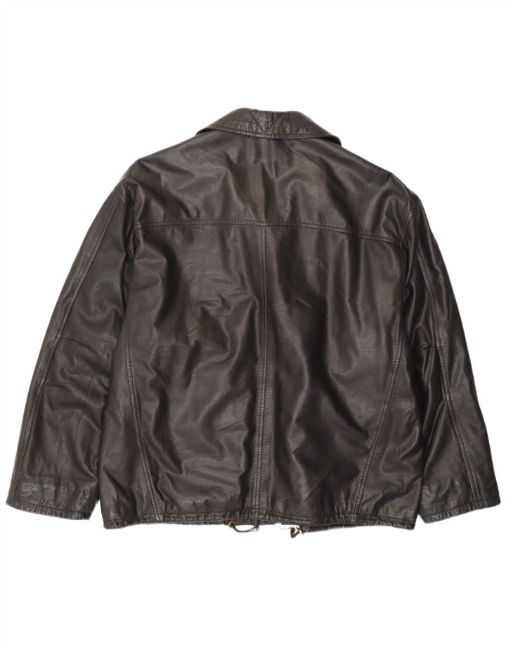 Vintage herre læderjakke UK 44 2XL sort læder
