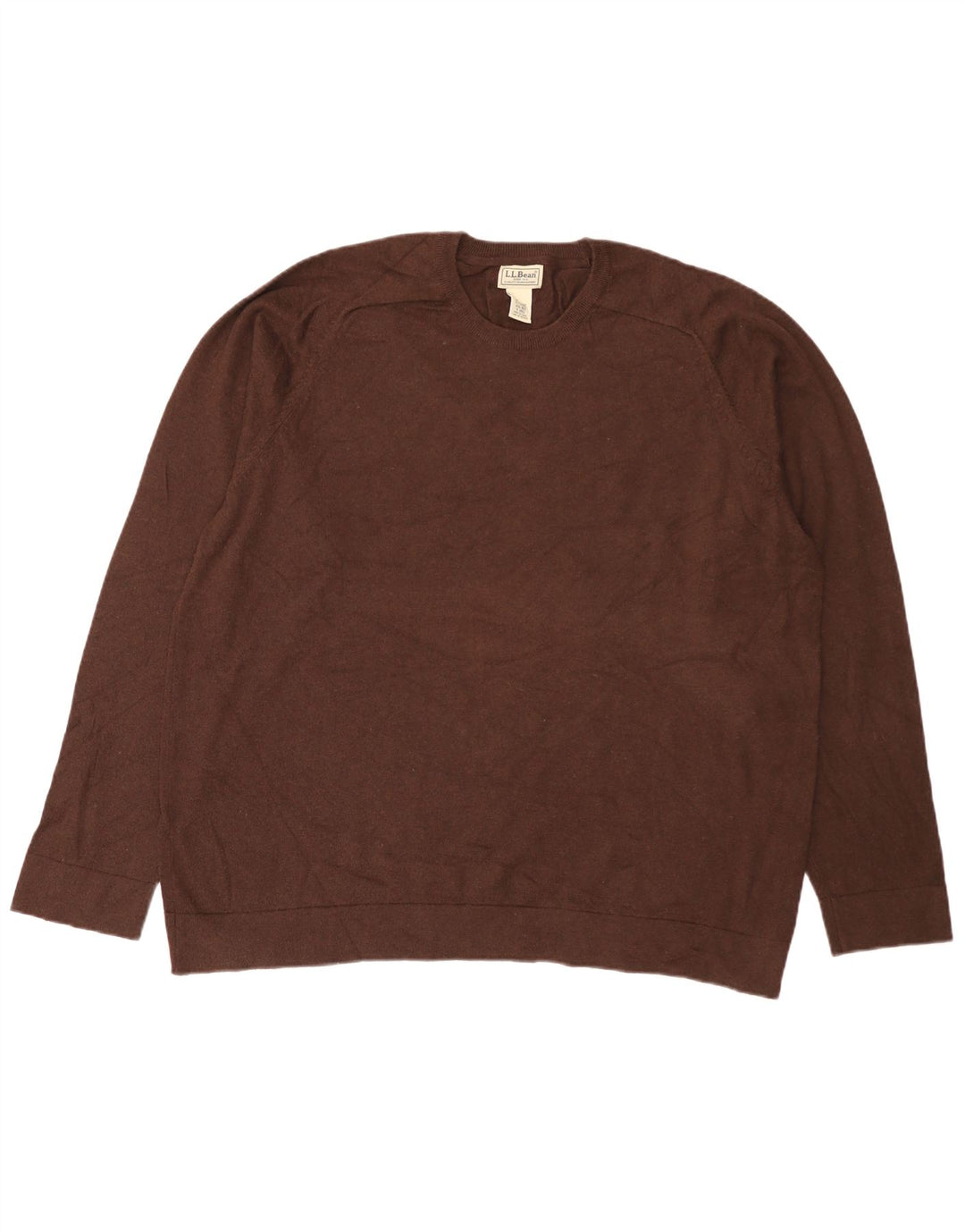 L.L.Bean Herre sweater med rund hals 2XL brun bomuld