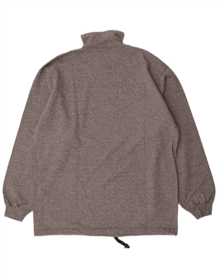 Champion Herre Zip Neck Sweatshirt Jumper 2XL Grå Bomuld