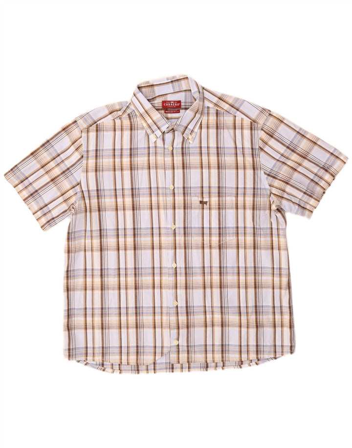 Carrera kortærmet herreskjorte med normal pasform XL flerfarvet ternet