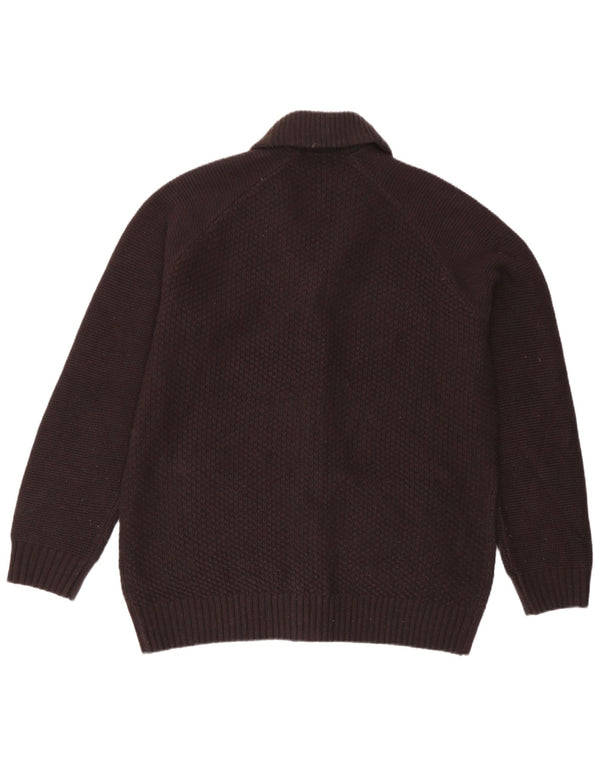 Marks & Spencer Mens Cardigan Sweater Large Brown Acrylic