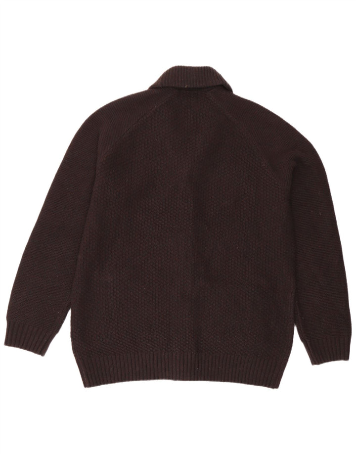Marks & Spencer Herre Cardigan Sweater Stor Brun Akryl