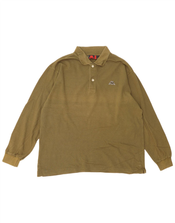 Kappa Langærmet Polo Shirt til mænd Medium Khaki Bomuld