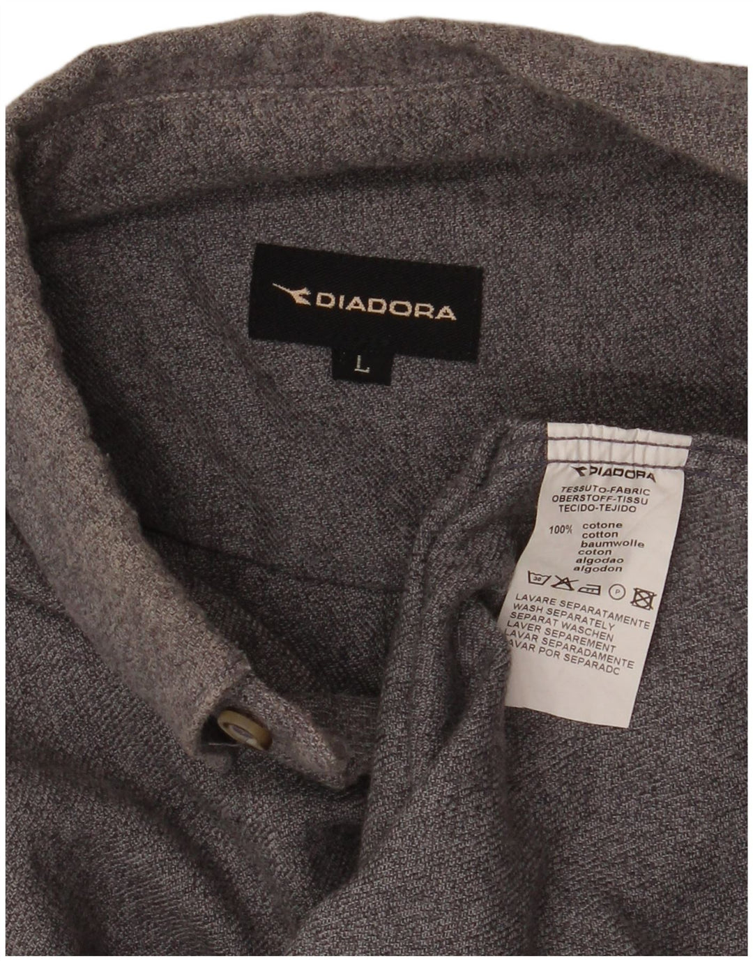 Diadora herre flannelskjorte stor grå bomuld