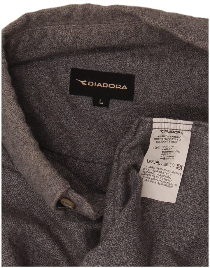 Diadora herre flannelskjorte stor grå bomuld