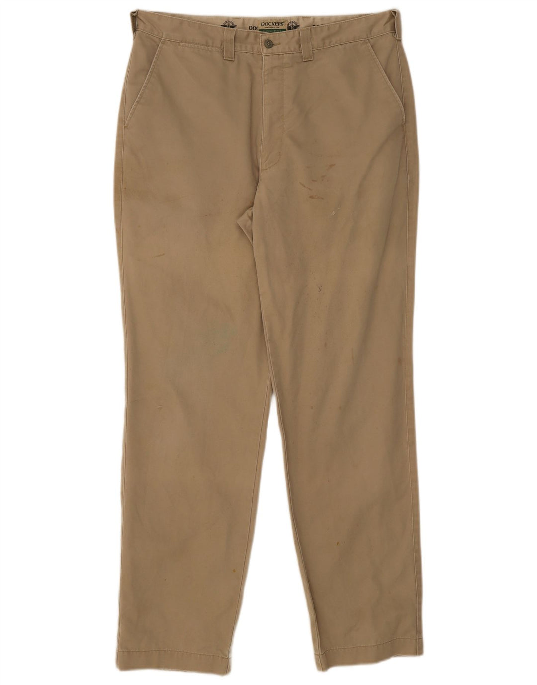 DOCKERS Mens Slim Chino Trousers W36 L32 Beige Cotton