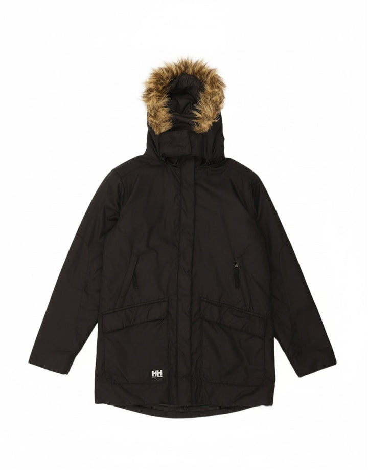 HELLY HANSEN Womens Oversized Hooded Padded Coat UK 10 Small Black