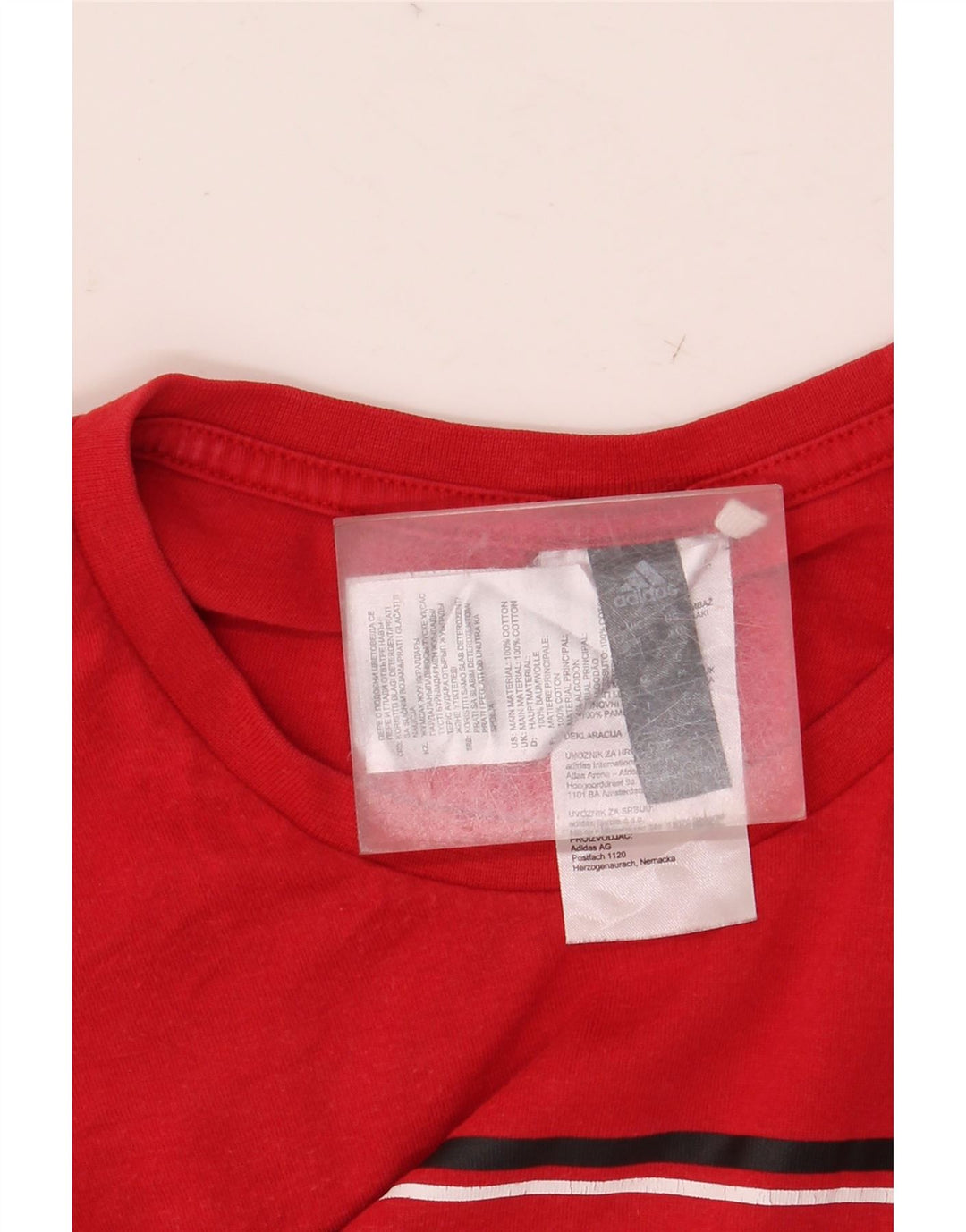 Adidas Herre grafisk T-shirt Top Medium Rød Bomuld