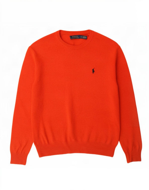 Polo Ralph Lauren Herre Crew Neck Jumper Sweater Medium Orange Uld