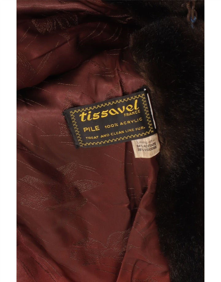 Tissavel Womens Open Faux Fur Jacket UK 14 Medium Brun Akryl