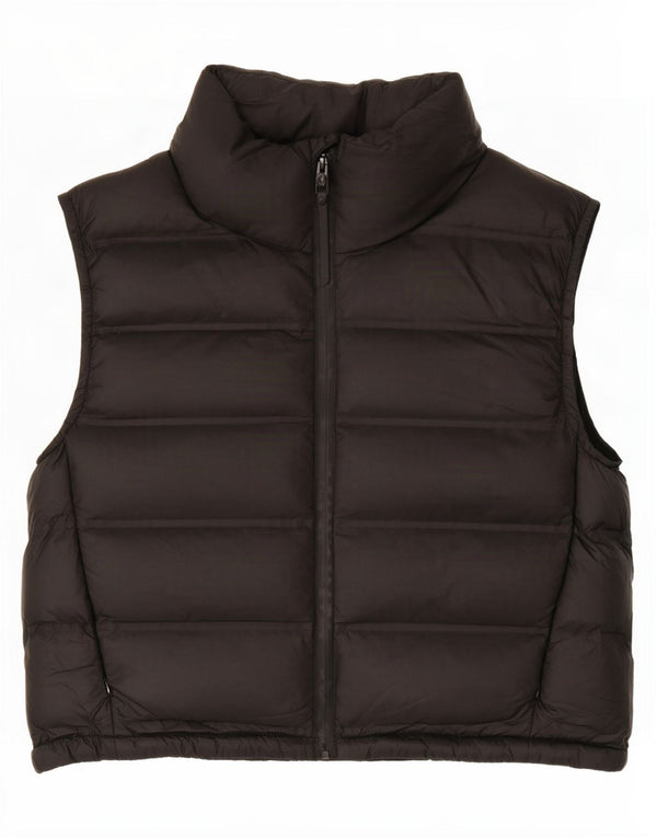 Zara Womens Polstret Gilet UK 18 XL Sort Bomuld