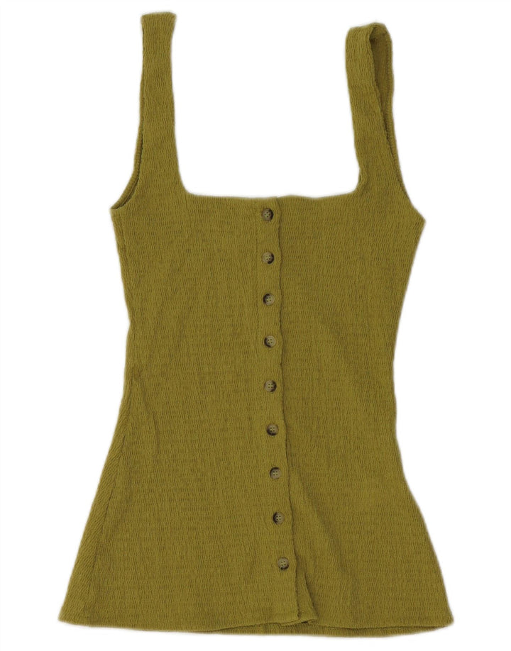 Zara Damevest Top UK 12 Medium Green Polyester