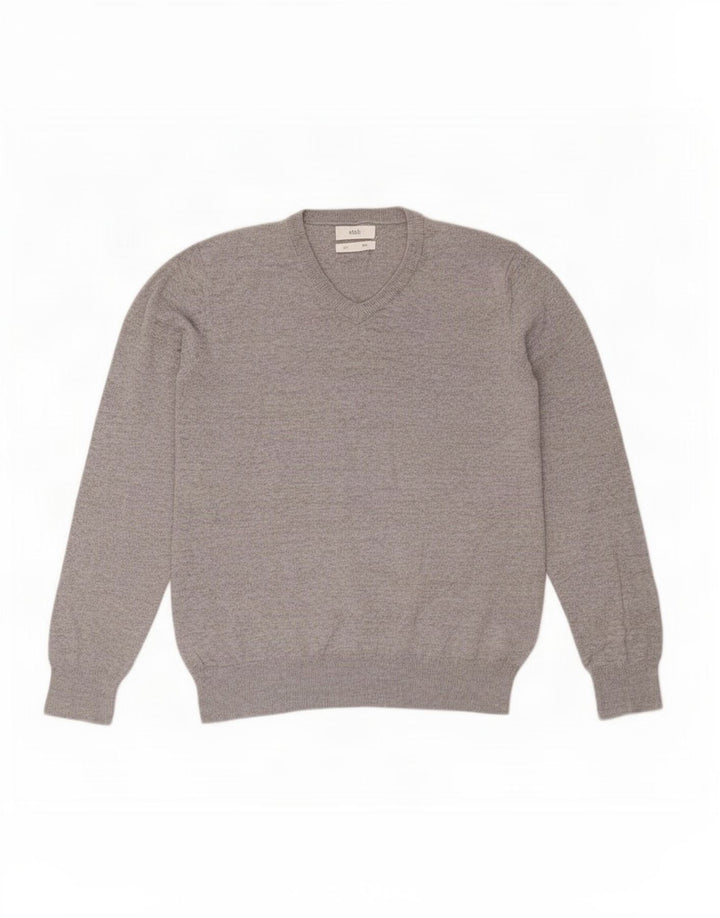Marks & Spencer Herre V-hals sweater mellemgrå bomuld