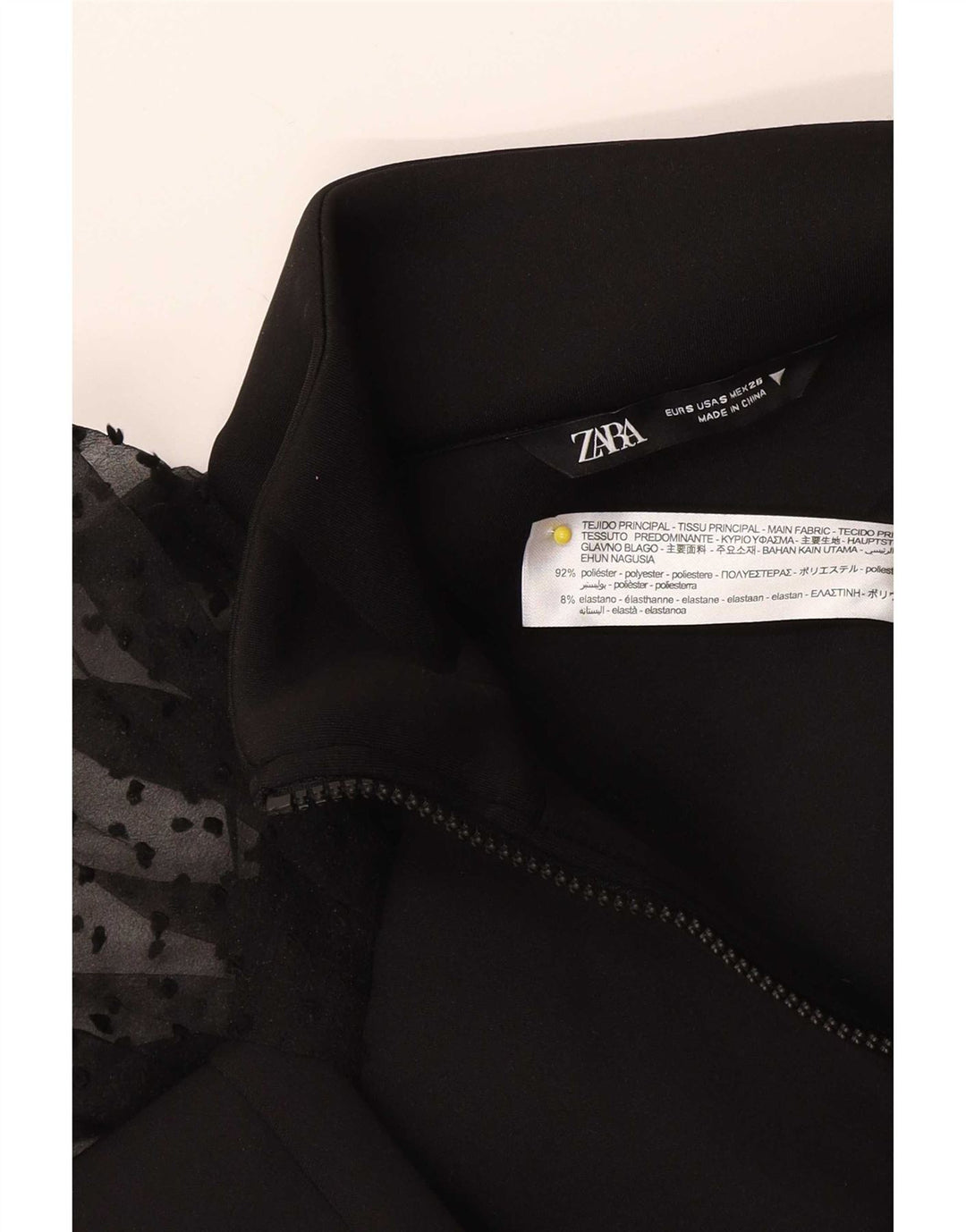 Zara Womens Crop Cardigan Top UK 10 Small Black Polyester