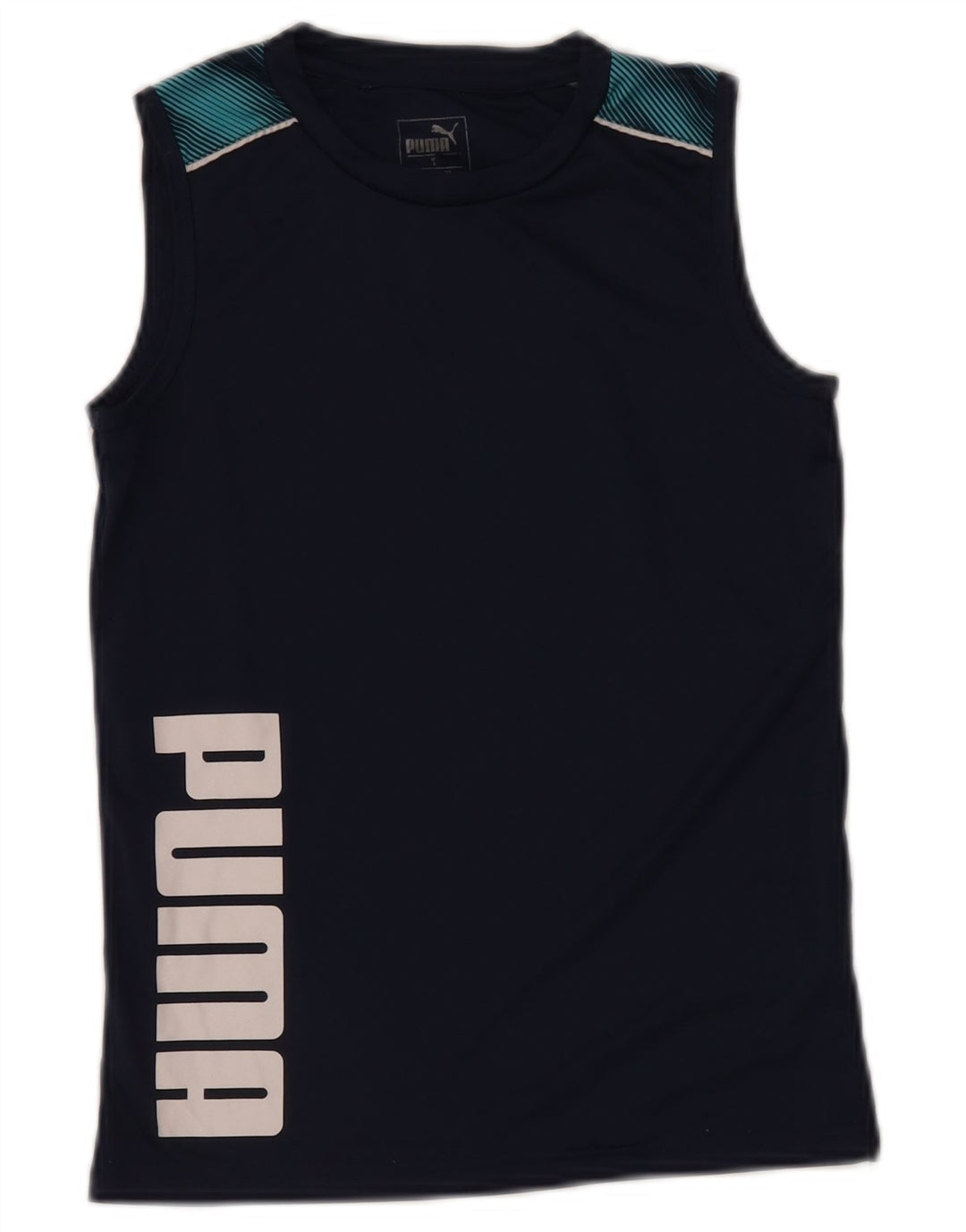 PUMA drenge grafisk vest top 7-8 år marineblå polyester